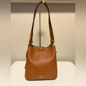 Kate Spade Tan Designer Marti Bucket Bag Crossbody Purse